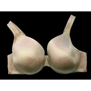 Cacique bra 42C satin full coverage underwired beige